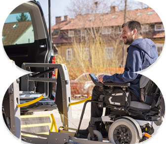 NDIS participant receiving assistance with travel and transport