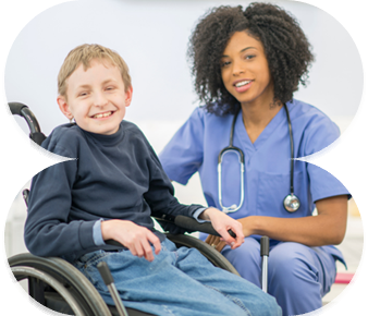 Professional community nurse providing in-home nursing care for wound management and post-hospital recovery